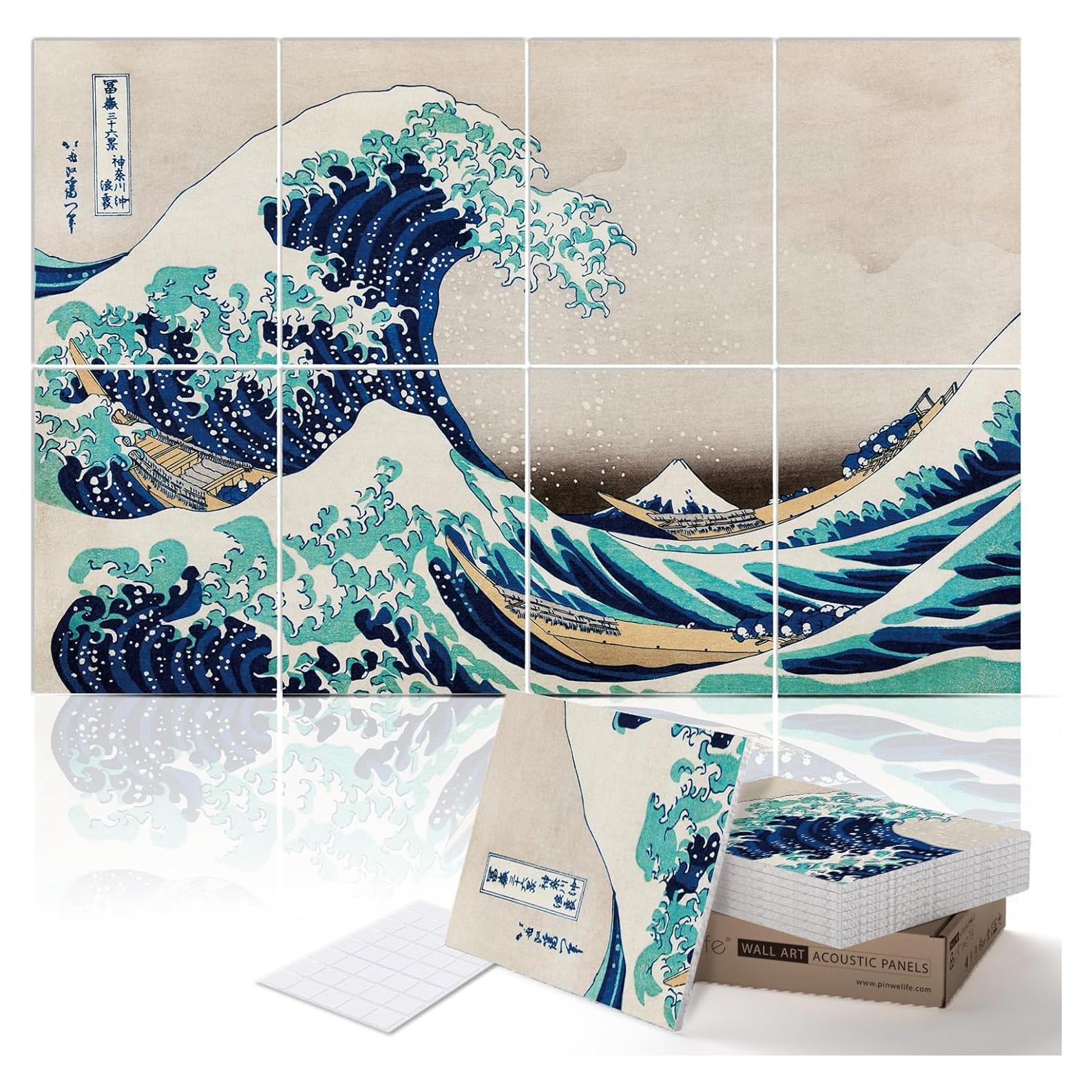 Panel Acústico de Arte Pinwelife 121.9x81.3cm Ukiyo-e