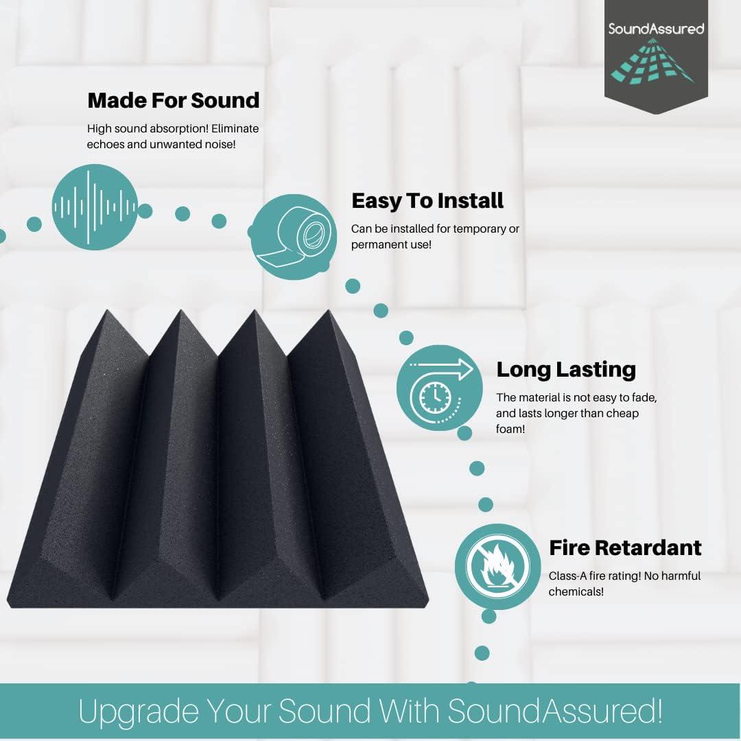 Paneles Acústicos SoundAssured 48 Piezas 30.48x30.48 cm Verde