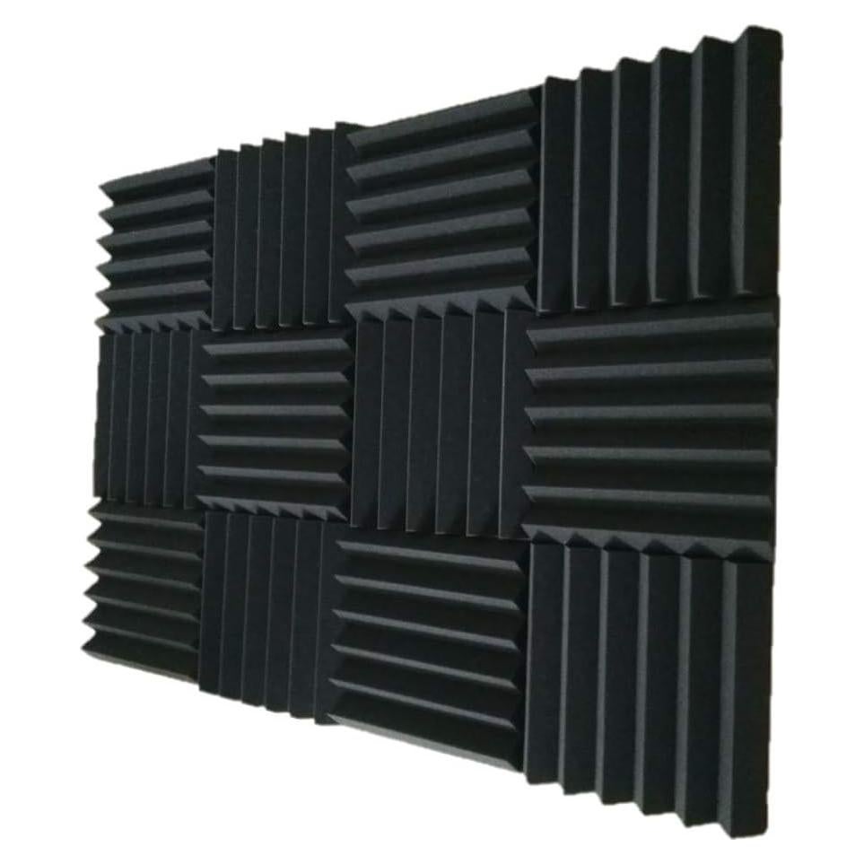 Paneles de espuma acústica Bookishbunny 12 paquetes 30.48x30.48cm