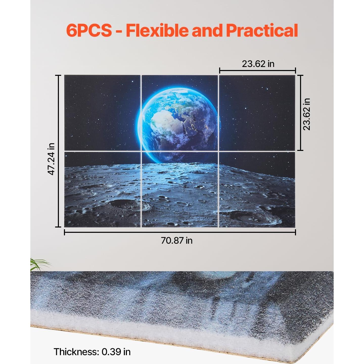 Paneles Acústicos VEVOR 6 Piezas 60x60 cm Autoadhesivos