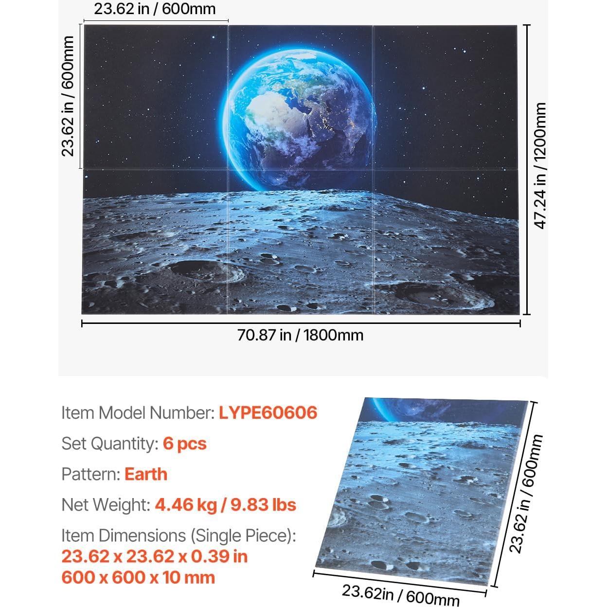 Paneles Acústicos VEVOR 6 Piezas 60x60 cm Autoadhesivos