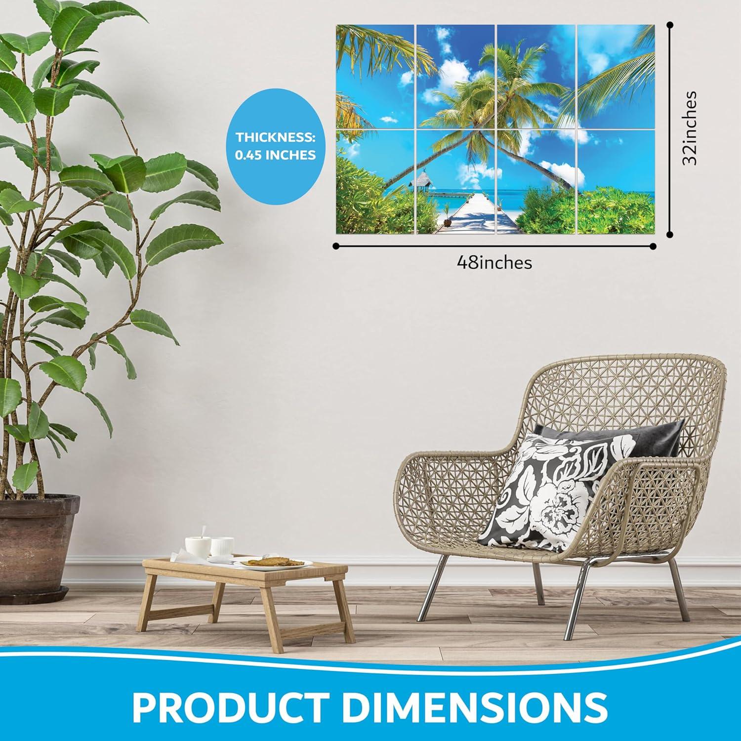 Paneles Acústicos Decorativos ArtPeazy 48x32 cm Playa Tropical