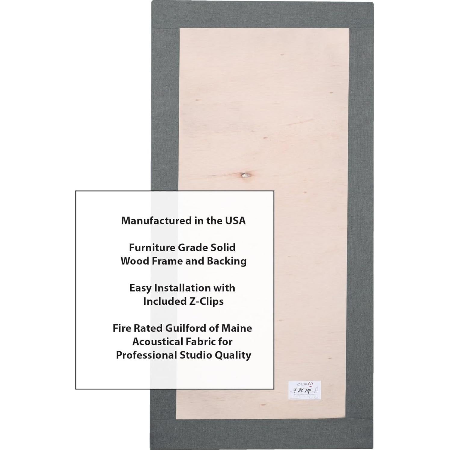 Panel Acústico Absorbente ATS Acoustics 61x122 cm Gris Cálido