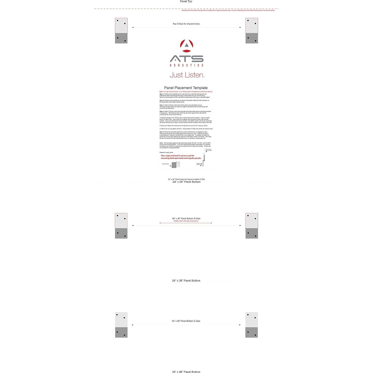 Panel Acústico Absorbente ATS Acoustics 61x122 cm Gris Cálido
