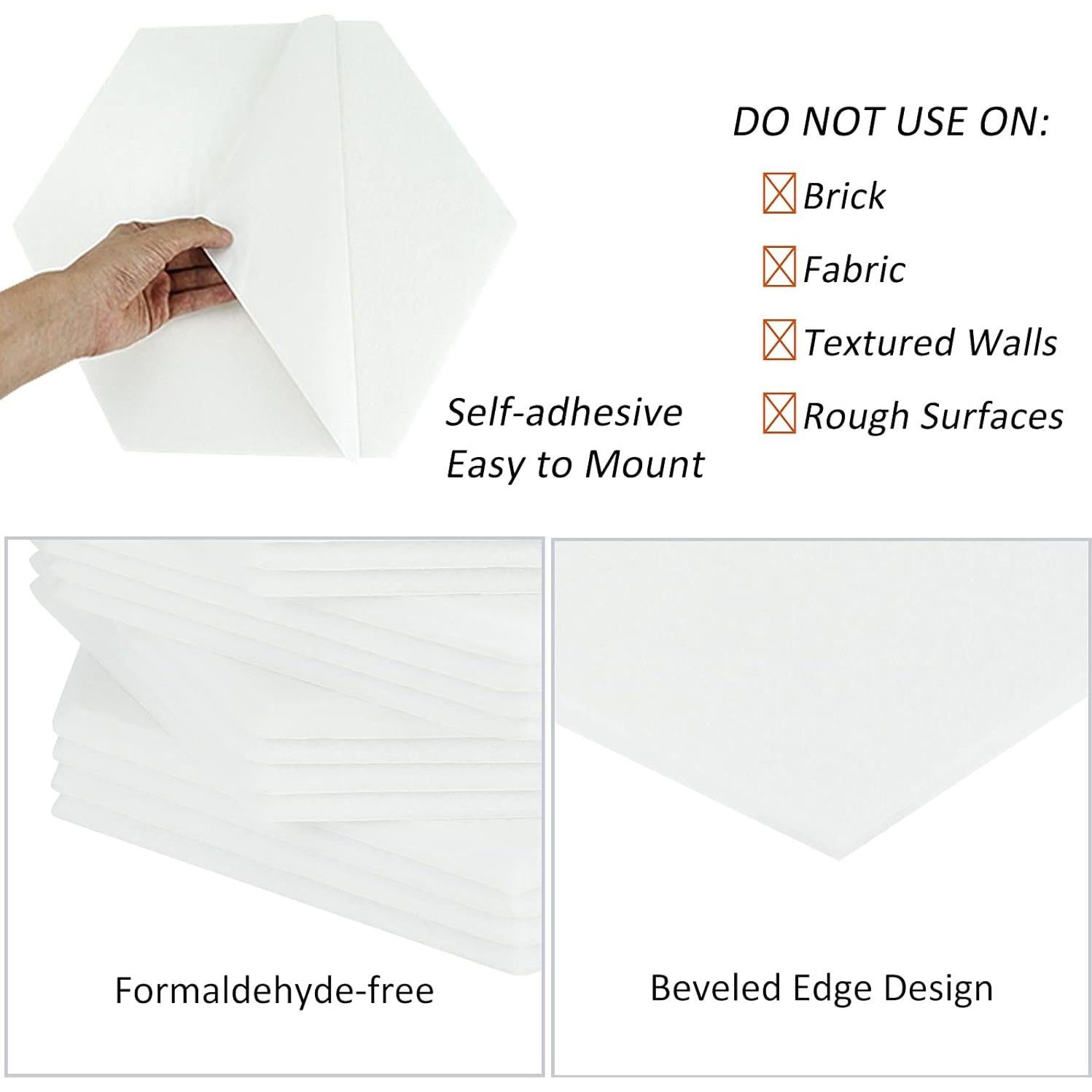 Paneles Acústicos BXI Hexagonales Autoadhesivos 16 Piezas 14.2x12.3cm