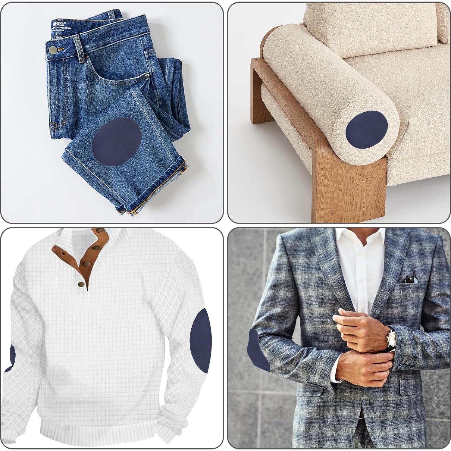 10 Parches Ovalados de Suede Beibunhn para Planchar 11x14 cm