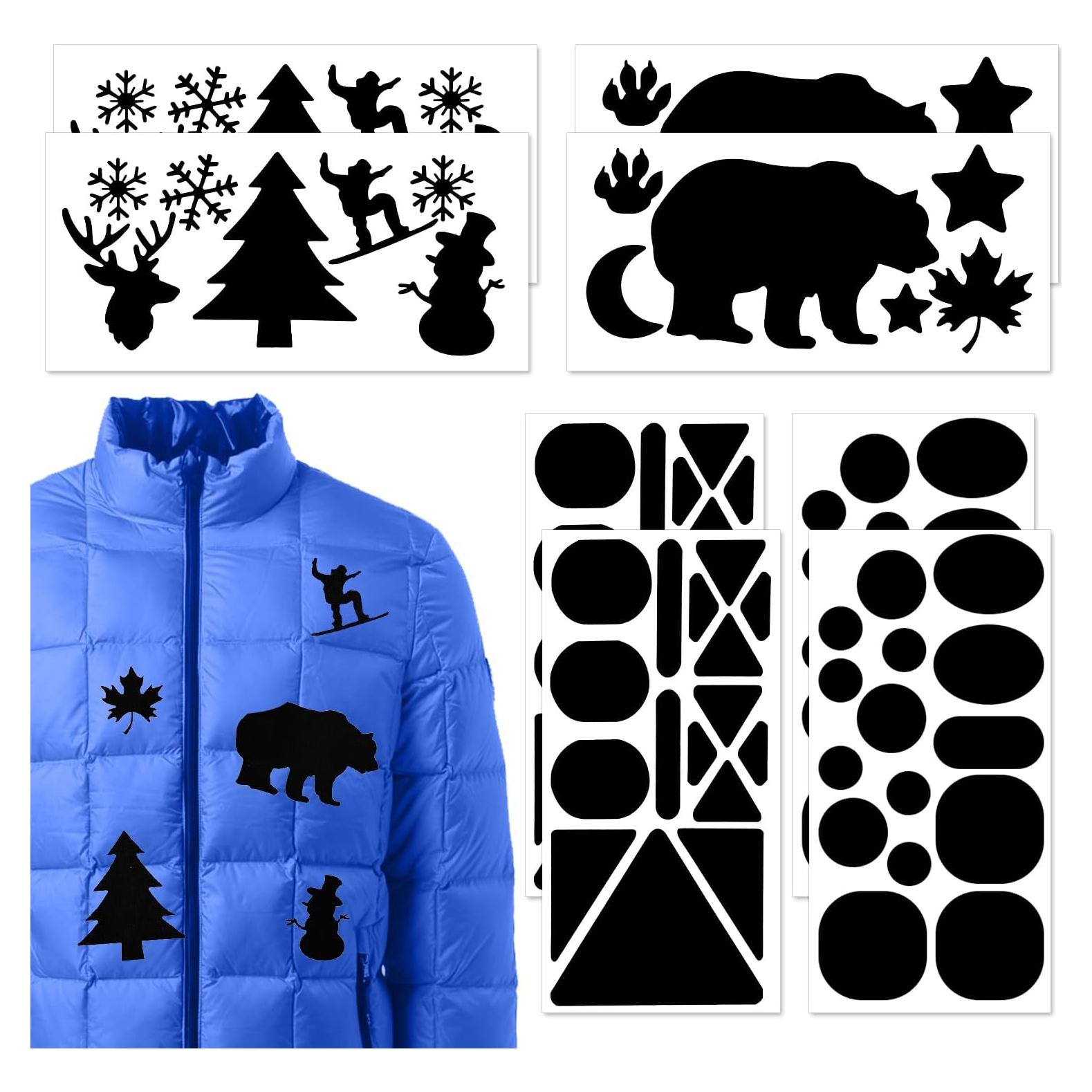 8 Parches de Reparación Autoadhesivos Nylon 20x10 cm Negro