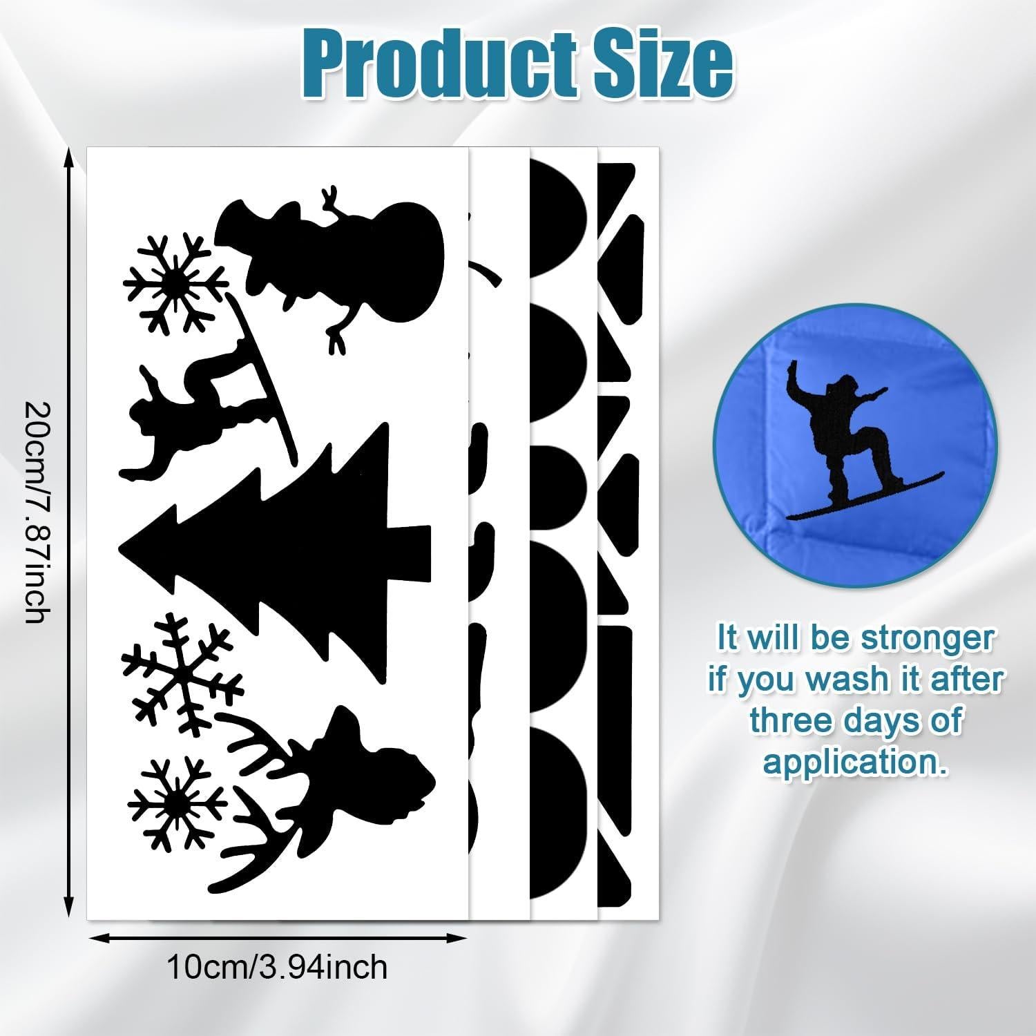 8 Parches de Reparación Autoadhesivos Nylon 20x10 cm Negro