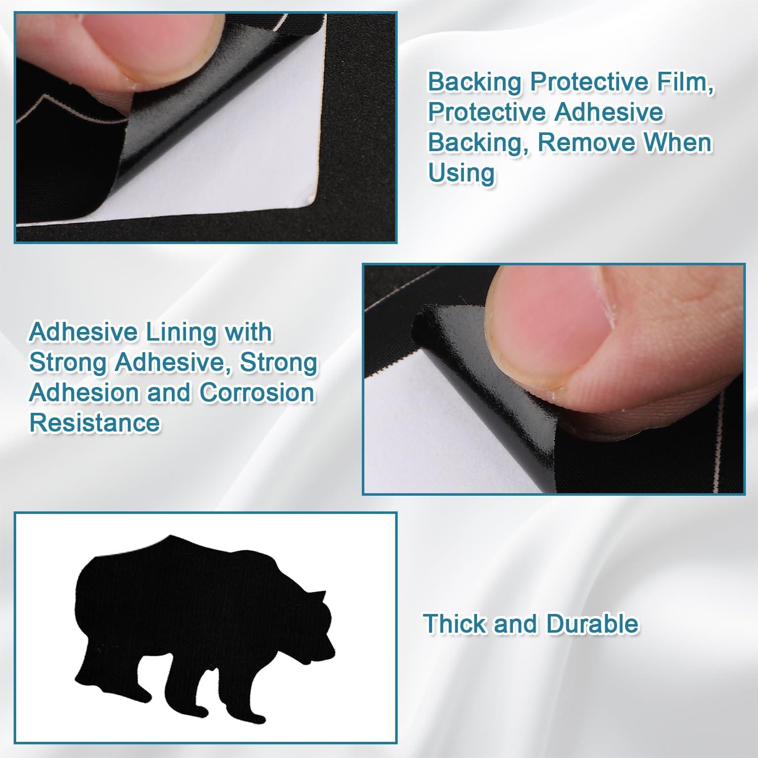 8 Parches de Reparación Autoadhesivos Nylon 20x10 cm Negro