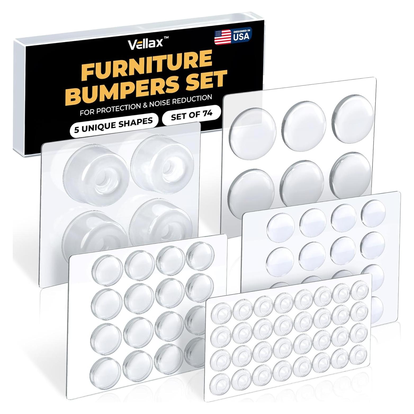 Bumpers de Silicona Transparentes Vellax - 74 Piezas Reductores de Ruido