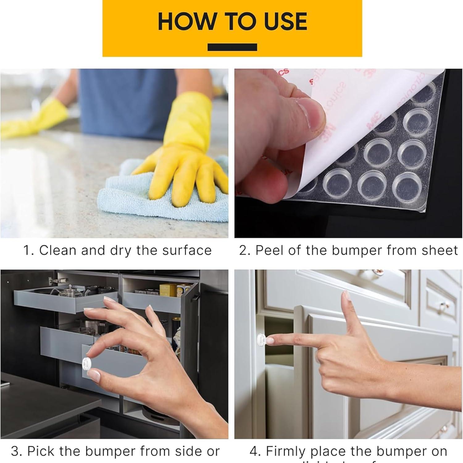 Bumpers de Silicona Transparentes Vellax - 74 Piezas Reductores de Ruido