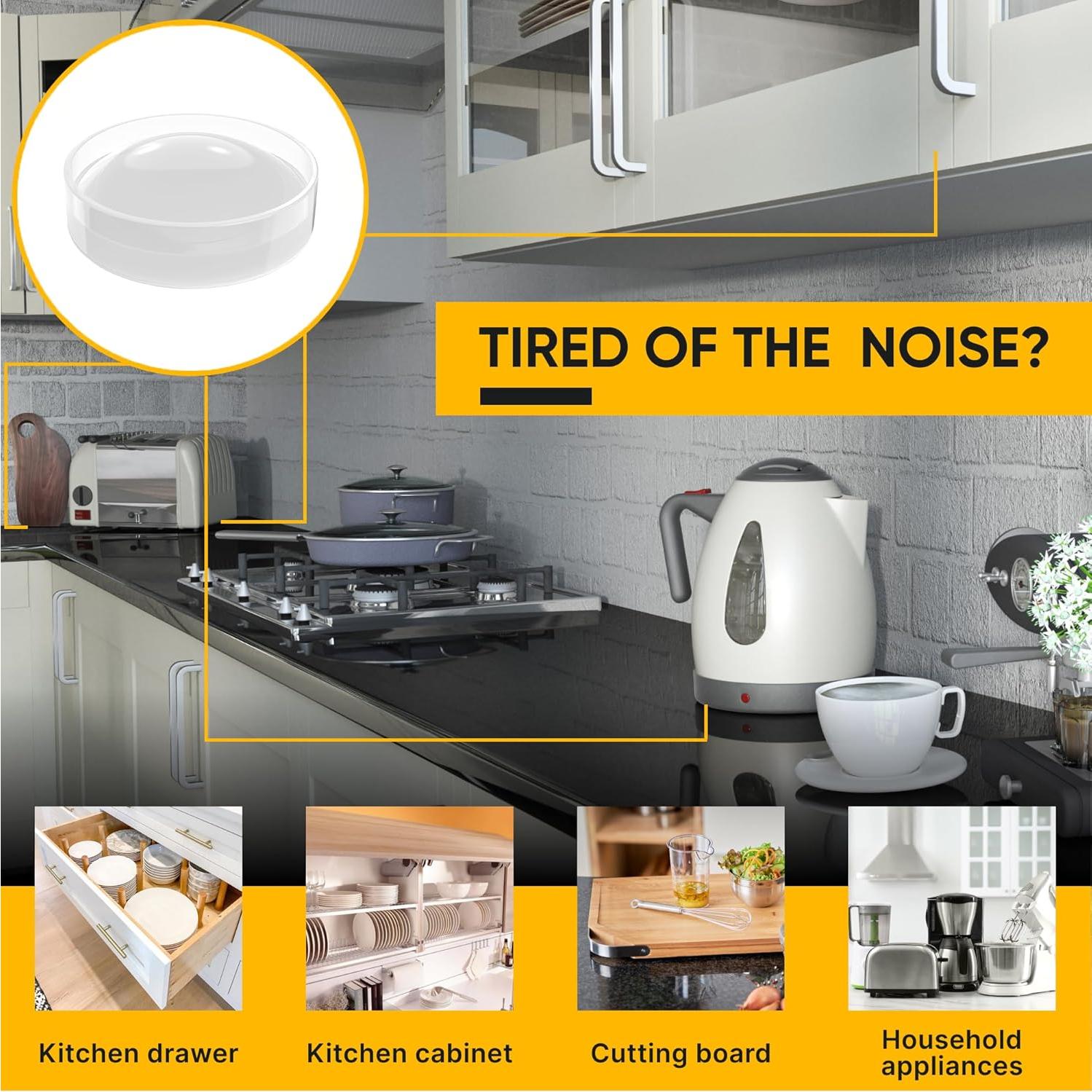 Bumpers de Silicona Transparentes Vellax - 74 Piezas Reductores de Ruido