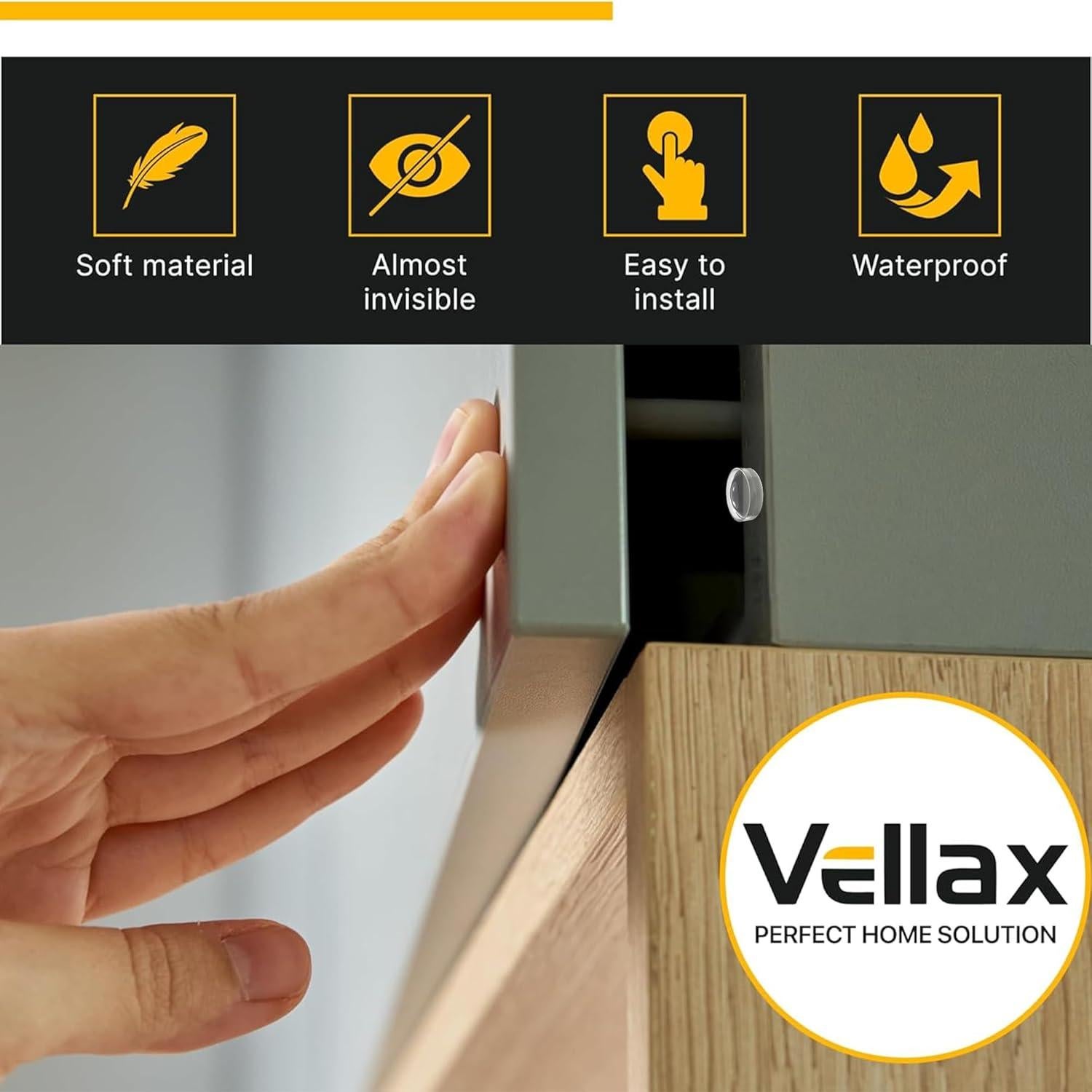 Bumpers de Silicona Transparentes Vellax - 74 Piezas Reductores de Ruido