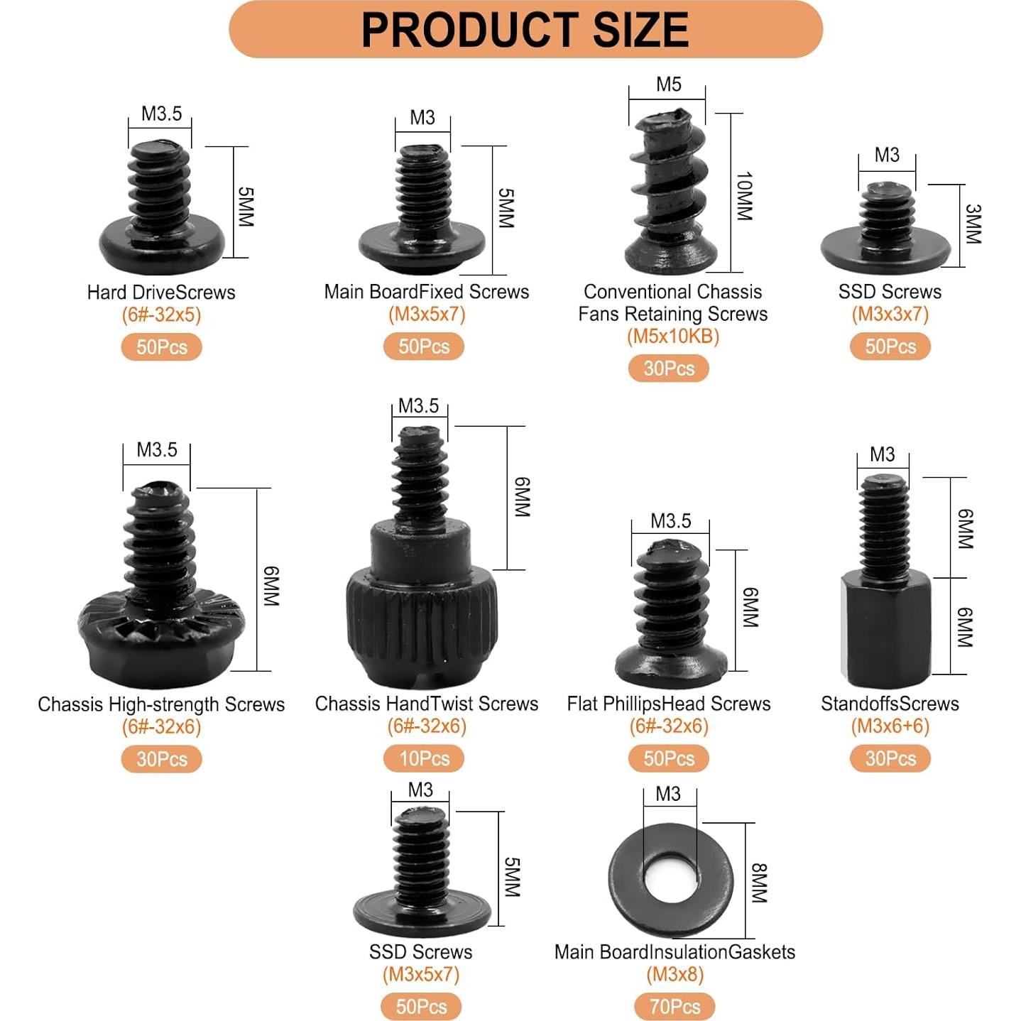 Kit de Tornillos para PC TVINLIK 420 Piezas M2 M2.5 M3 M5