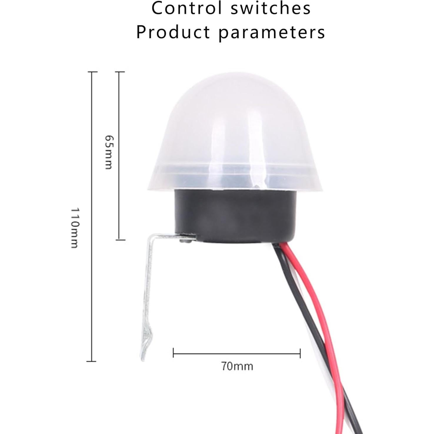 Paquete de 2 Interruptores Fotocélula 12V 10A Auto On Off