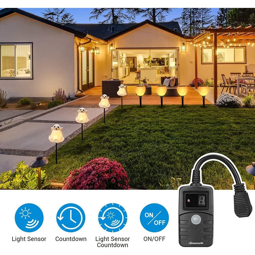 Temporizador de Luz DEWENWILS para Exterior 13A a Prueba de Agua