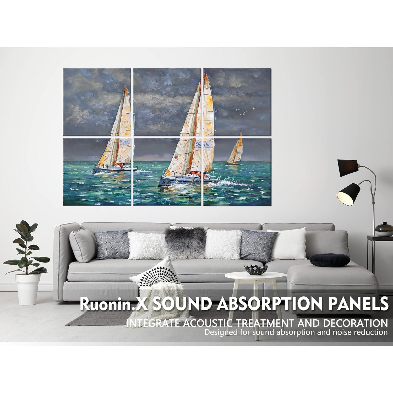 Paneles Acústicos Decorativos Ruonin.X 182.88x121.92cm Vela de Carreras