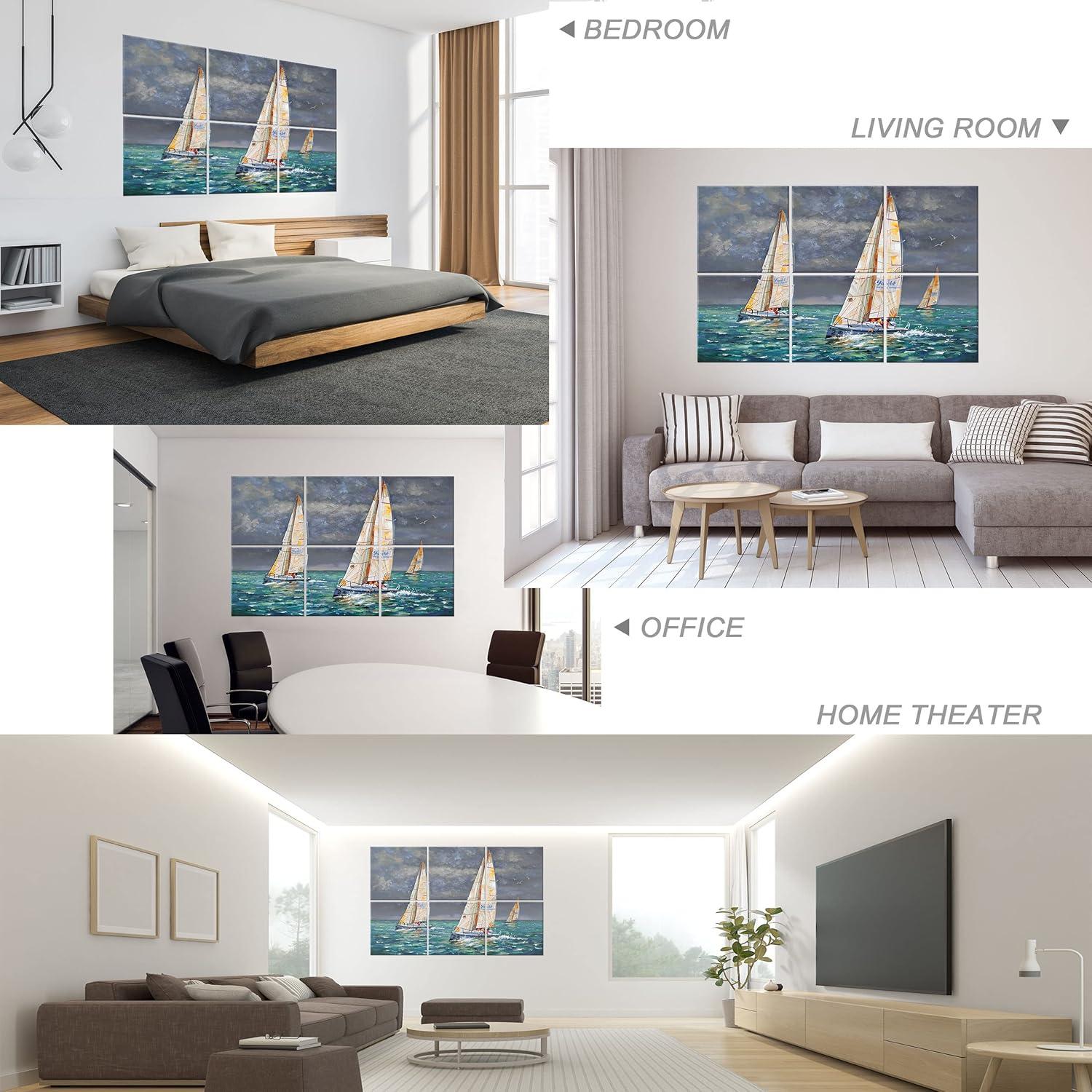 Paneles Acústicos Decorativos Ruonin.X 182.88x121.92cm Vela de Carreras