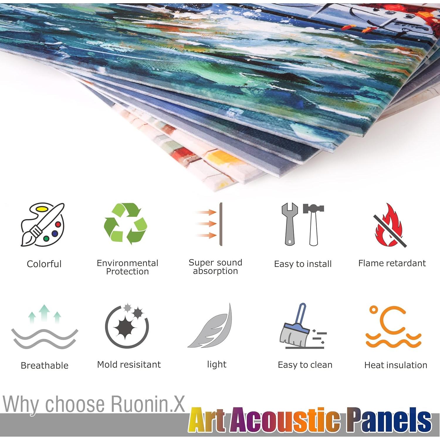 Paneles Acústicos Decorativos Ruonin.X 182.88x121.92cm Vela de Carreras