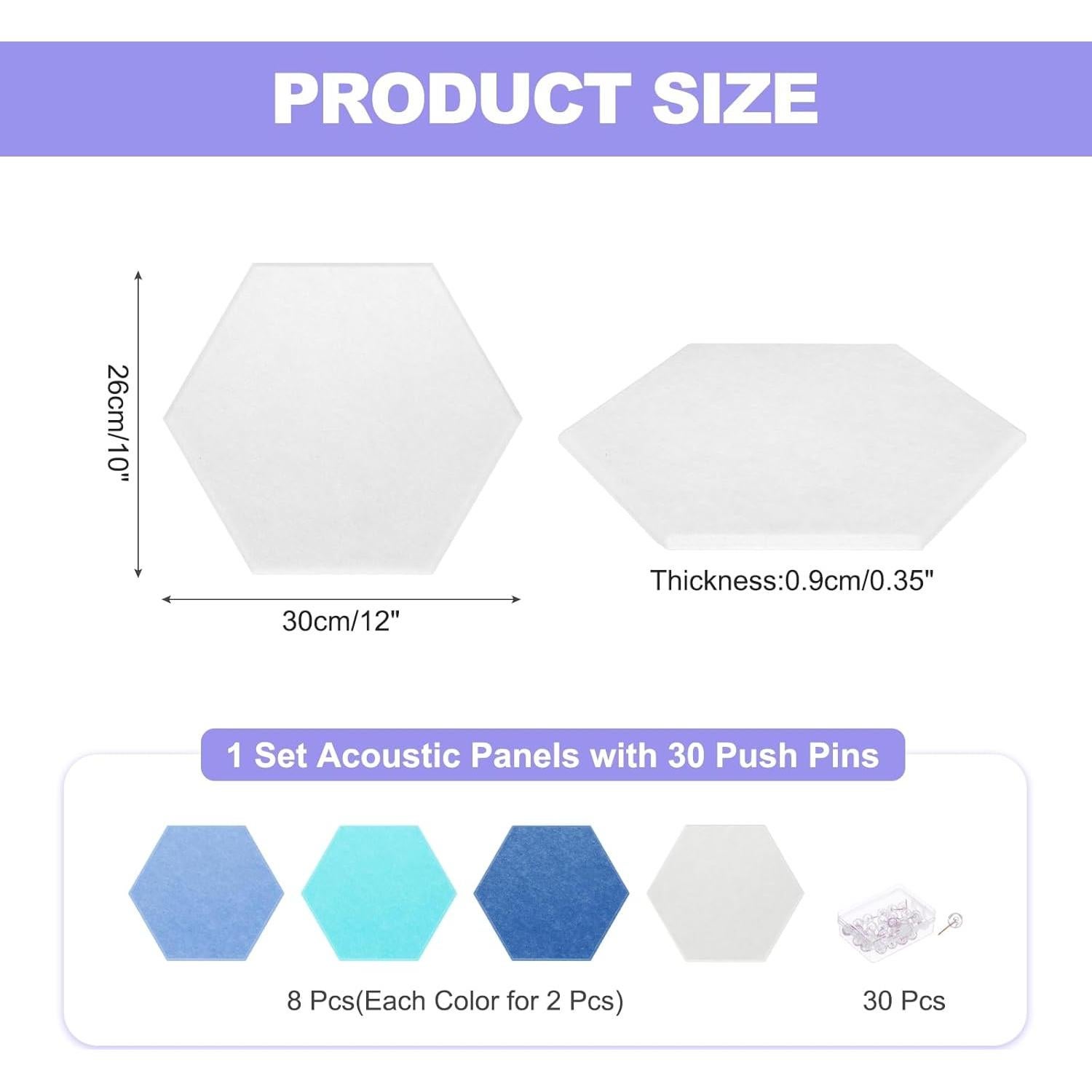 Paneles Acústicos Hexagonales MECCANIXITY 30x26cm B1 Ignífugos