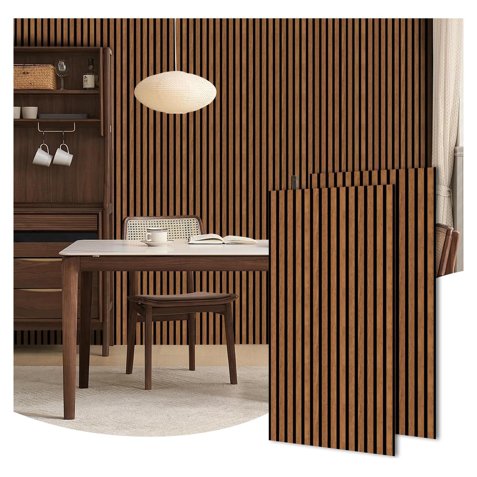 Paneles Acústicos 3D HPINUB Madera de Nogal 60x120cm 2 Pcs