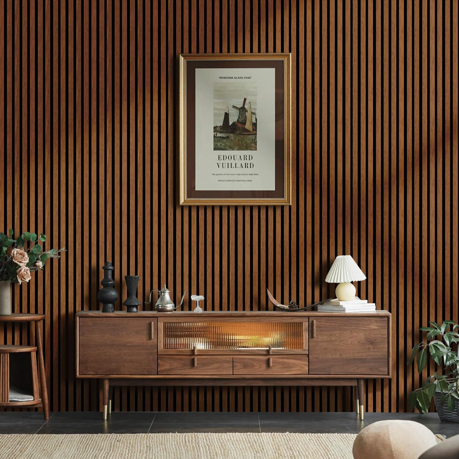 Paneles Acústicos 3D HPINUB Madera de Nogal 60x120cm 2 Pcs