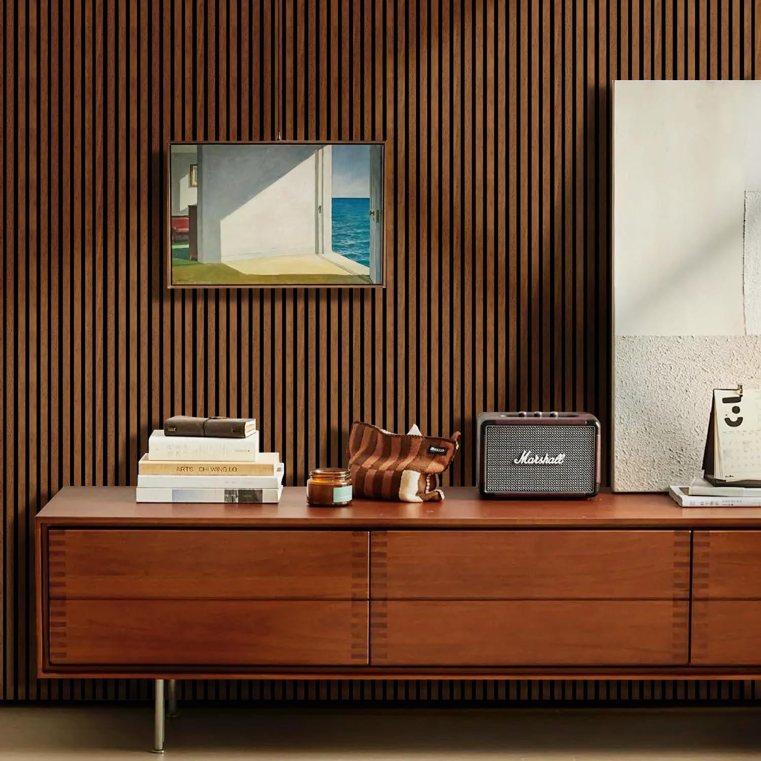 Paneles Acústicos 3D HPINUB Madera de Nogal 60x120cm 2 Pcs