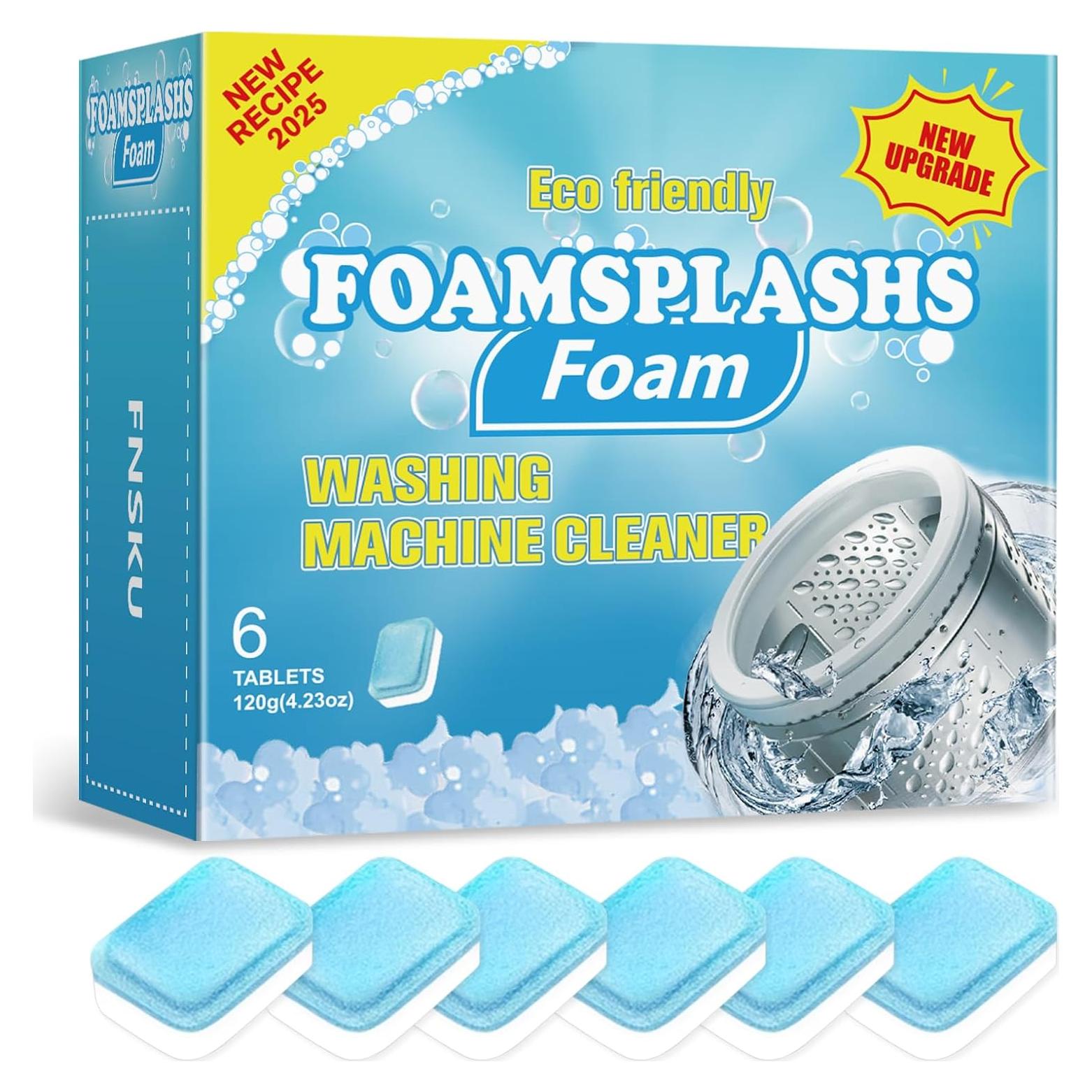 Limpiador de Lavadora FOAMSPLASHS Foam - Tabletas 6 Unidades
