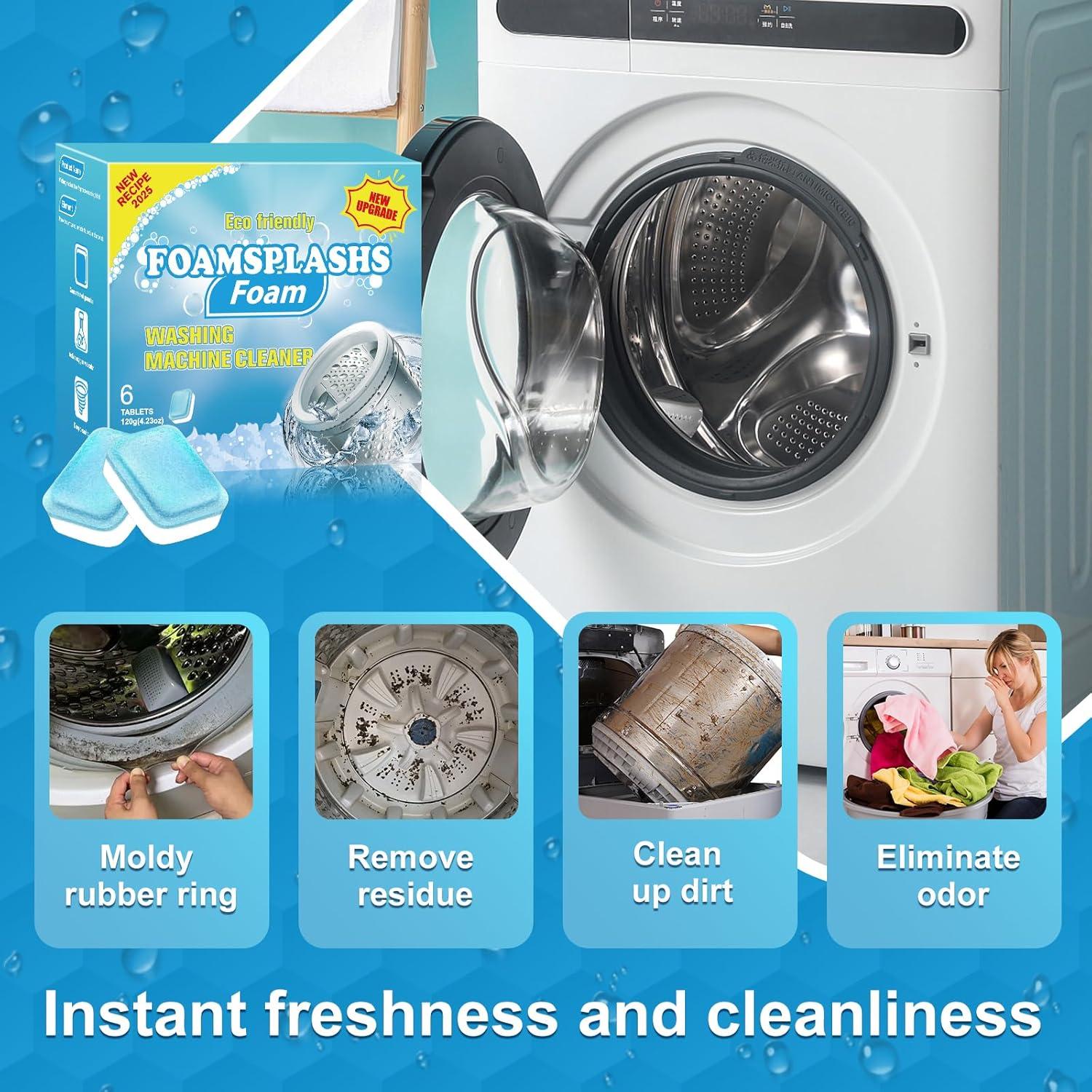 Limpiador de Lavadora FOAMSPLASHS Foam - Tabletas 6 Unidades