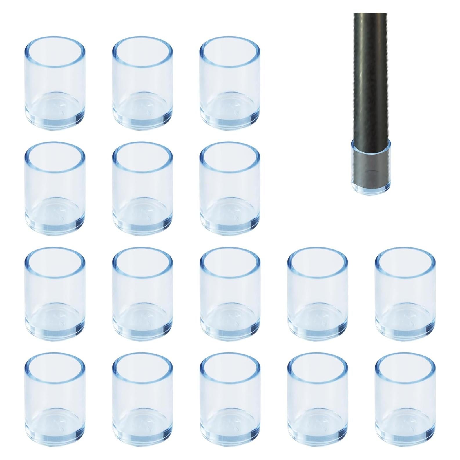 16 Tapones Transparentes de Silicona para Patas de Sillas 14mm