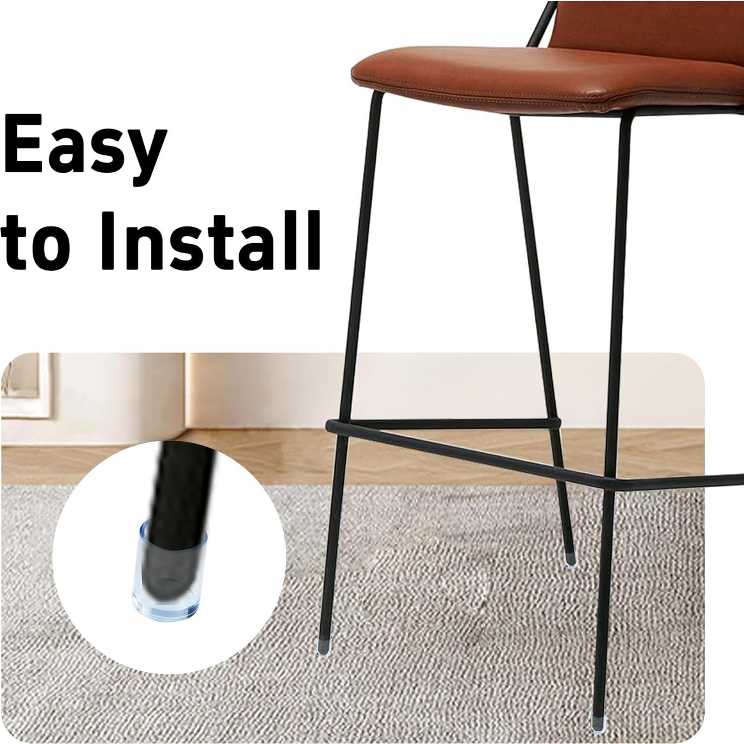 16 Tapones Transparentes de Silicona para Patas de Sillas 14mm