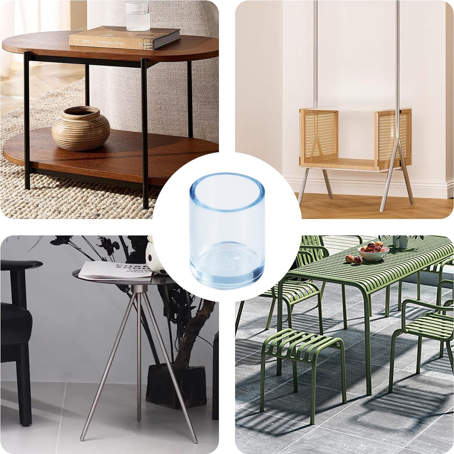 16 Tapones Transparentes de Silicona para Patas de Sillas 14mm