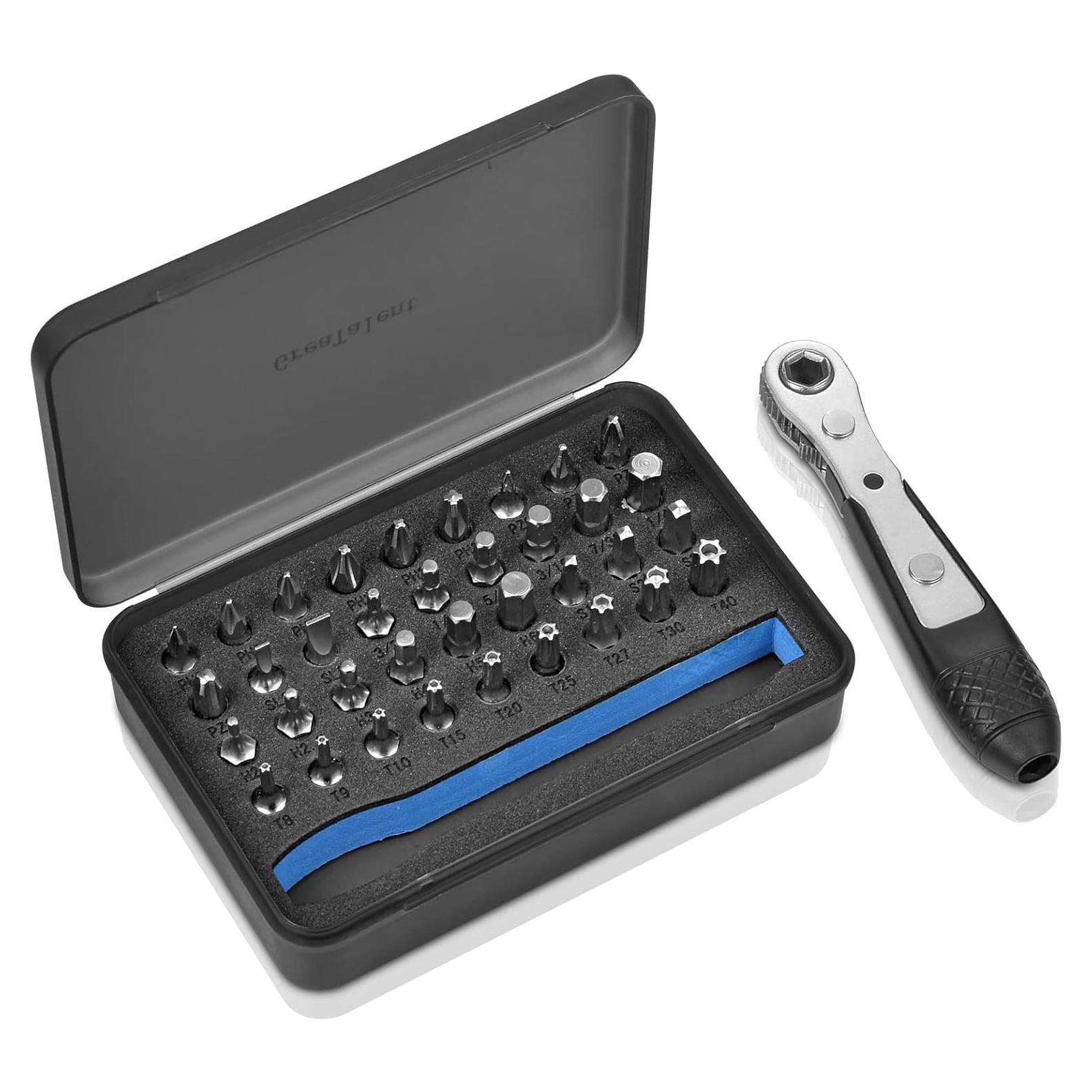 Juego de 37 en 1 GreaTalent Llave de Carraca Mini Acero S2