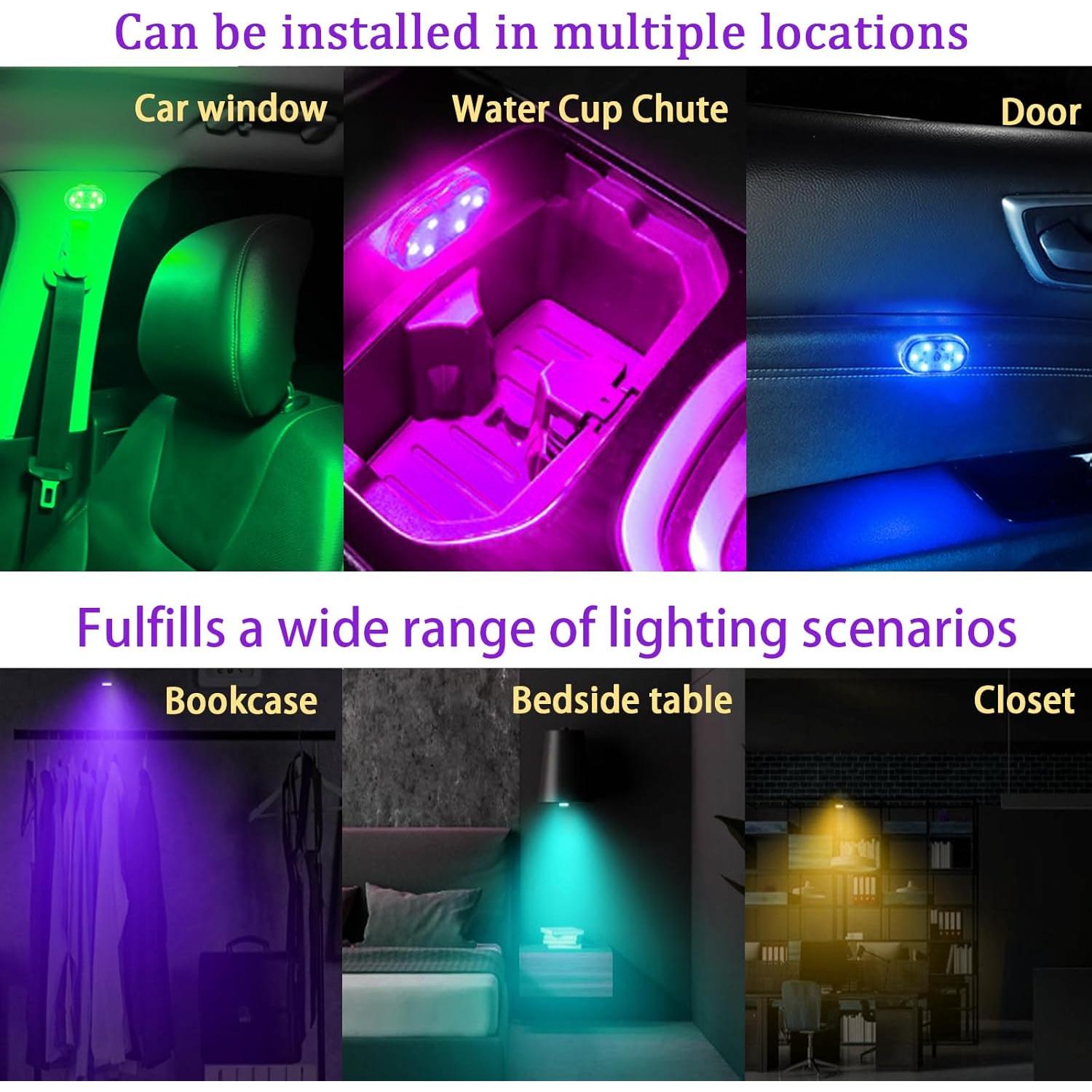 Luces LED Inalámbricas para Interior de Coche vvag 4 PCS