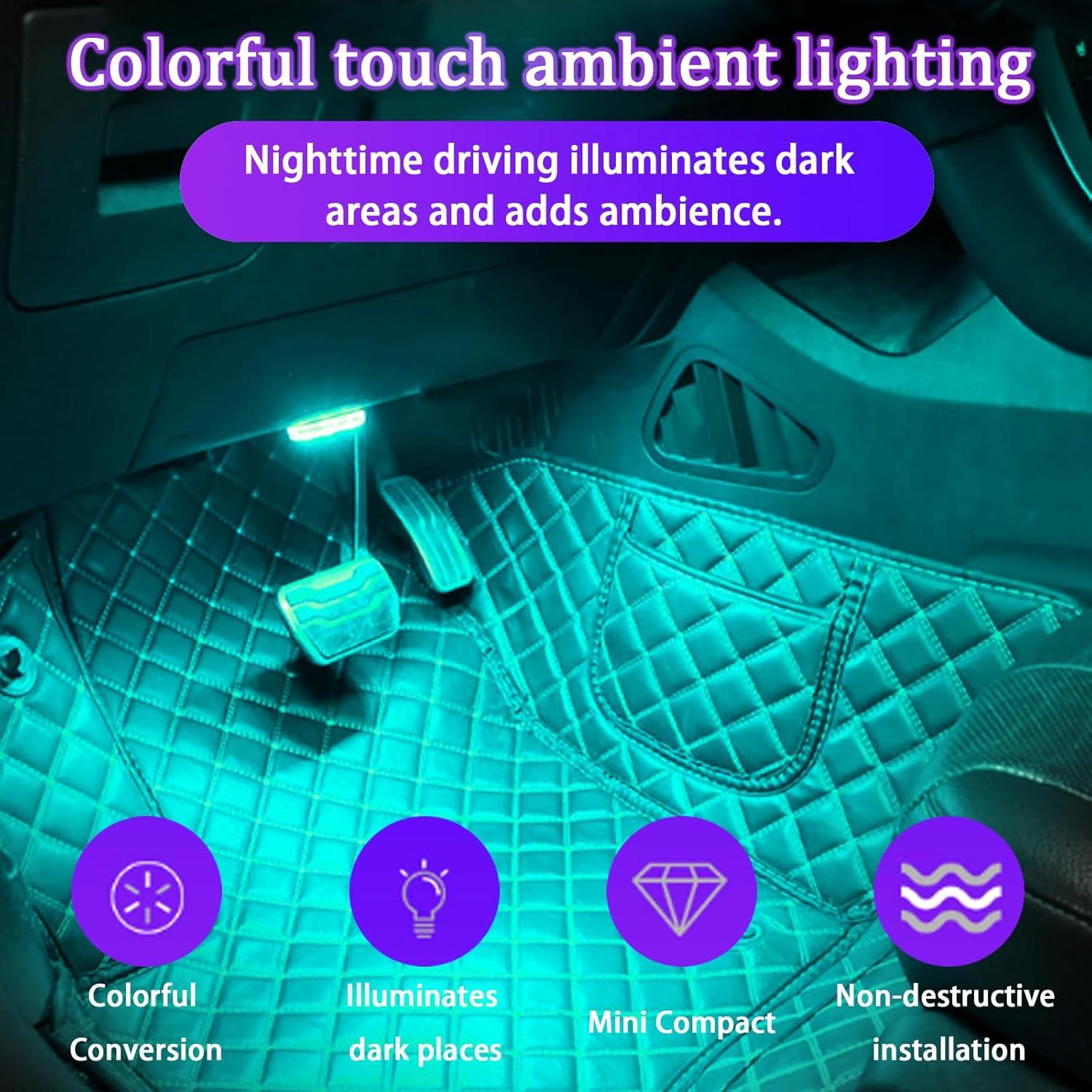 Luces LED Inalámbricas para Interior de Coche vvag 4 PCS