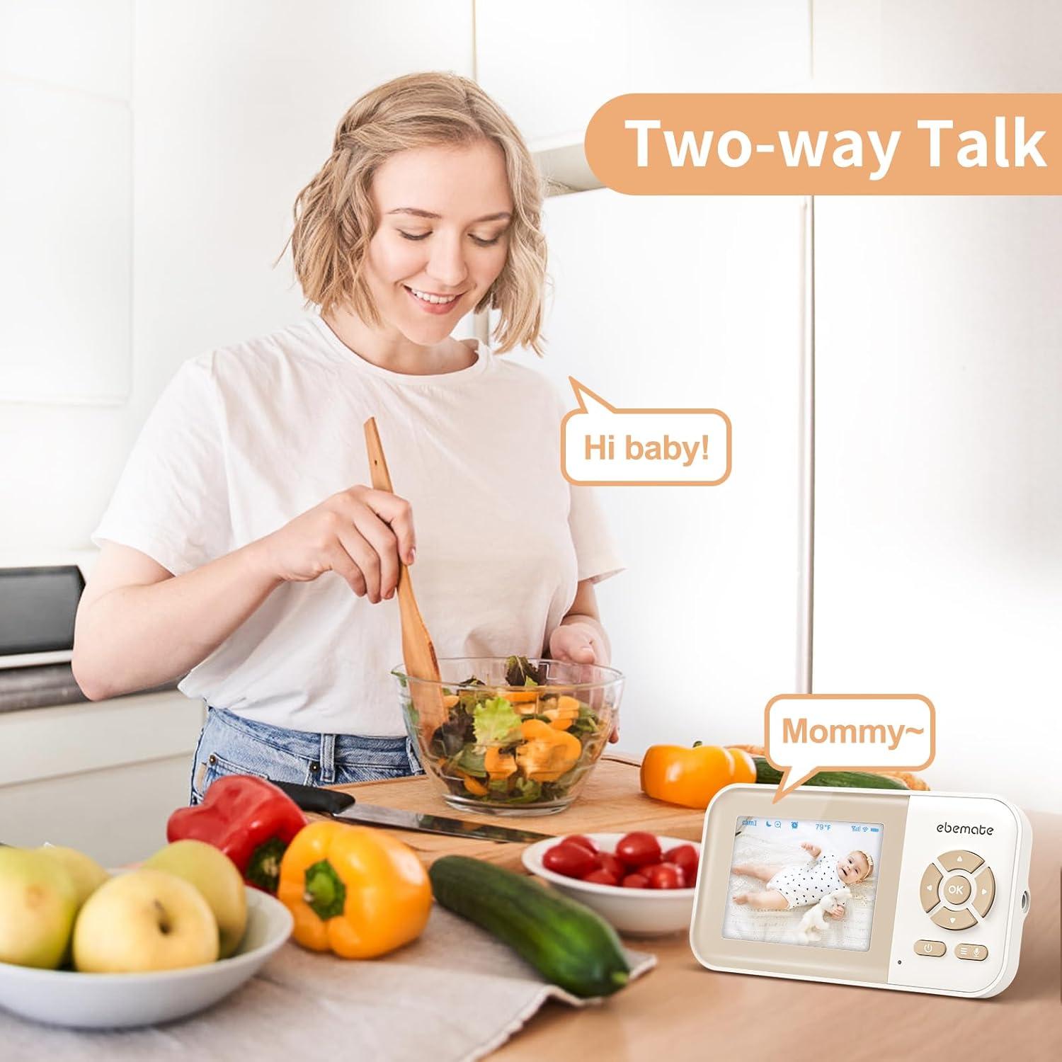 Monitor de Bebé Ebemate EB29 con Pantalla LCD 2.8" y Audio