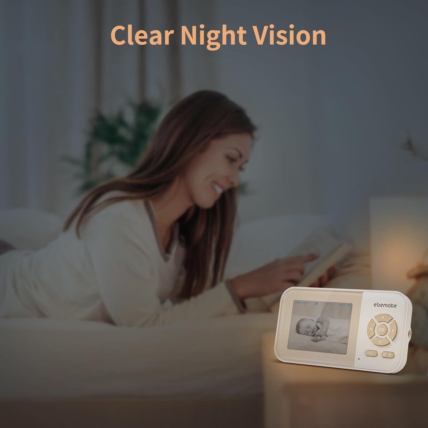 Monitor de Bebé Ebemate EB29 con Pantalla LCD 2.8" y Audio