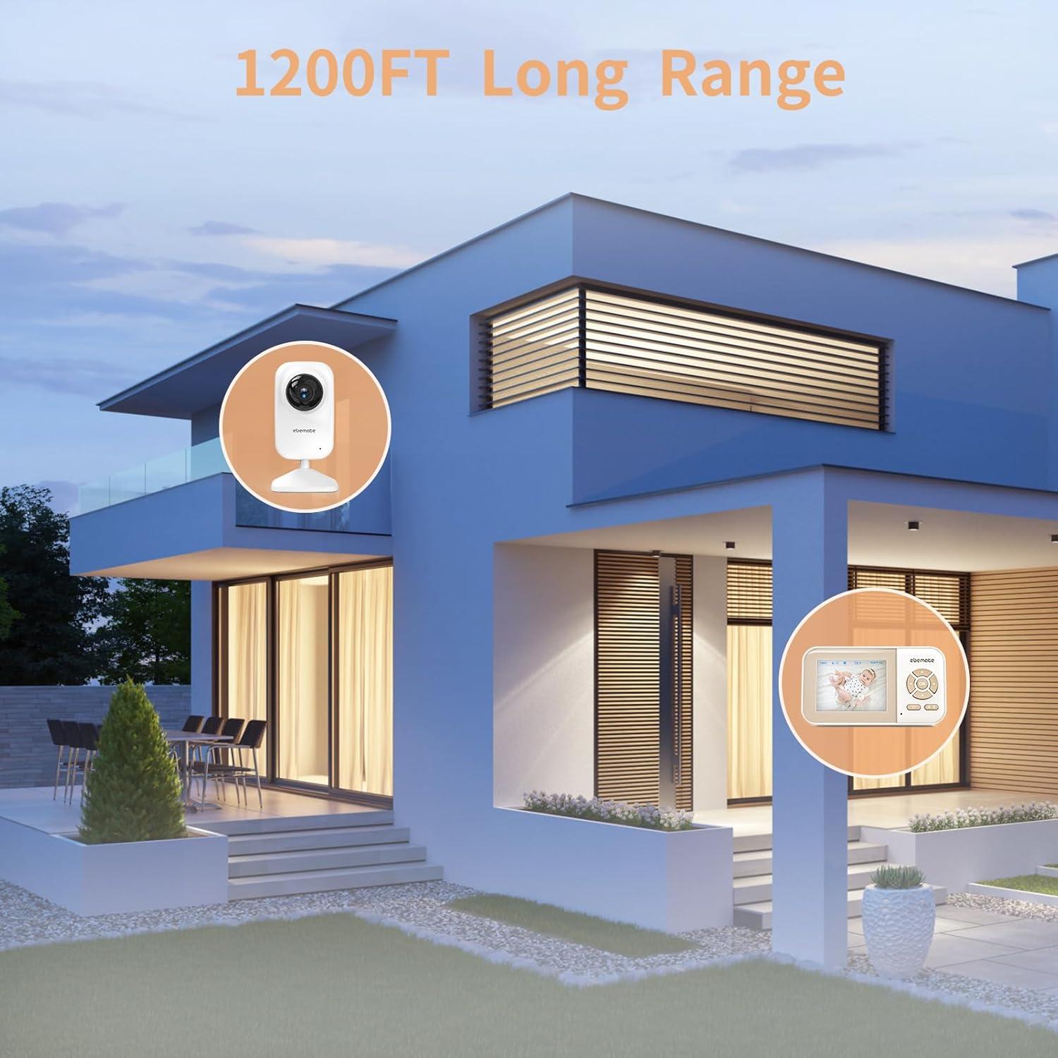 Monitor de Bebé Ebemate EB29 con Pantalla LCD 2.8" y Audio