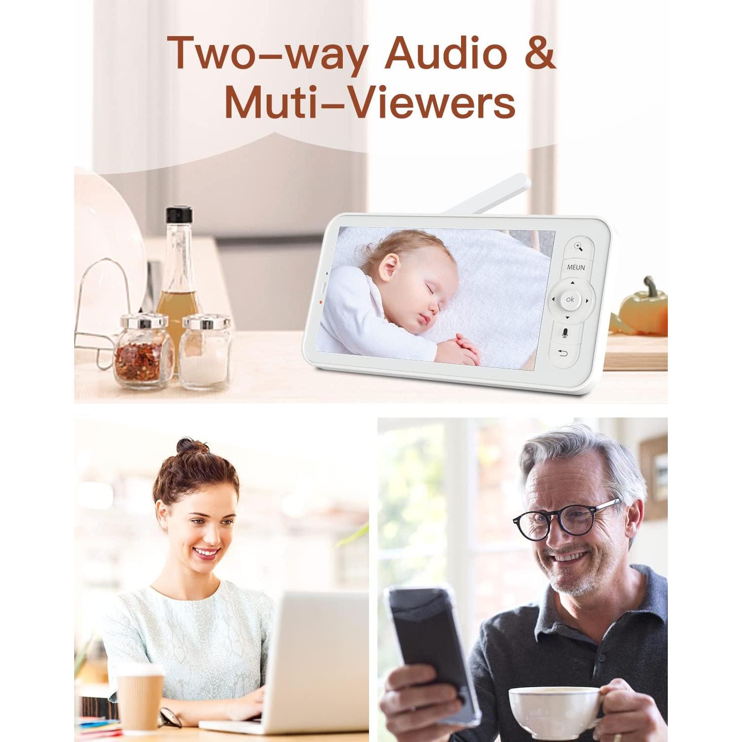 Monitor de Bebé Arenti 2 Cámaras 2K Pantalla 5" Inalámbrico