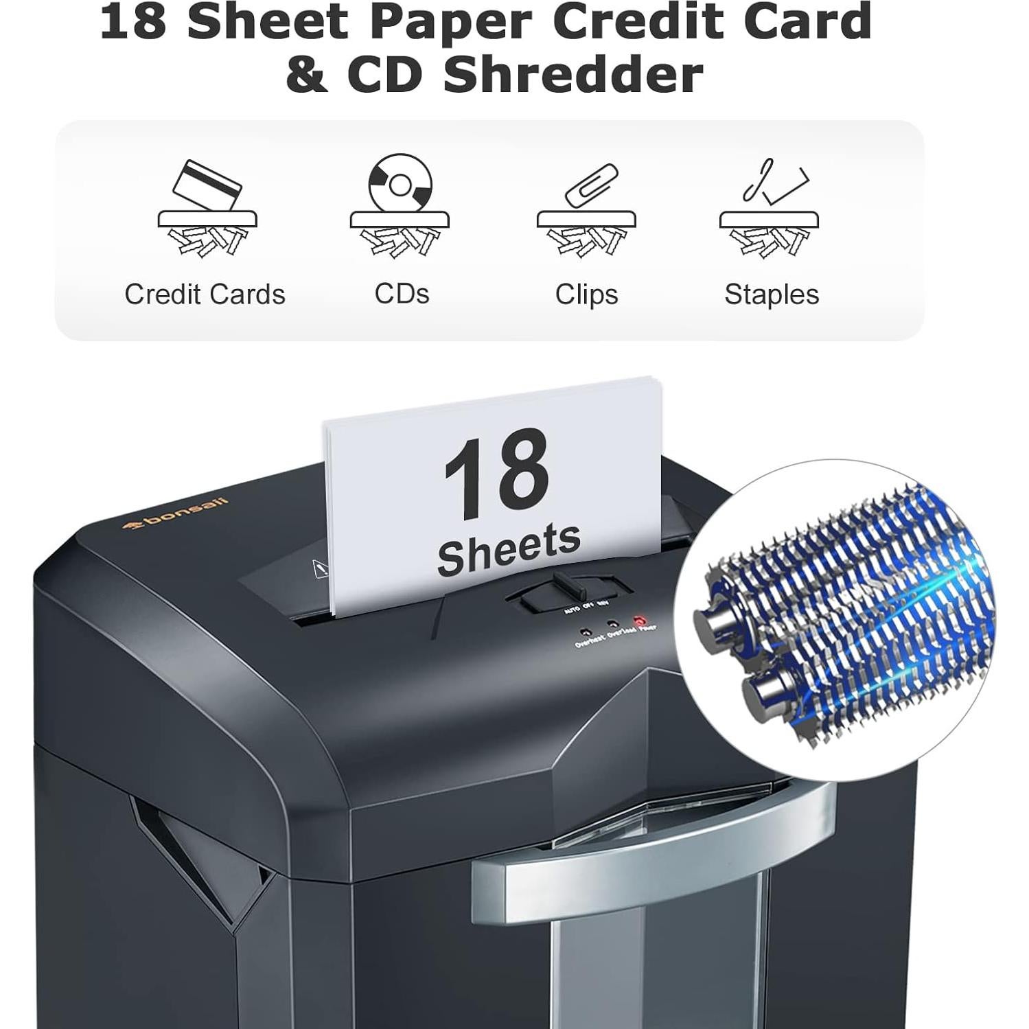 Destructora de papel Bonsaii C149-C, corte cruzado 18 hojas