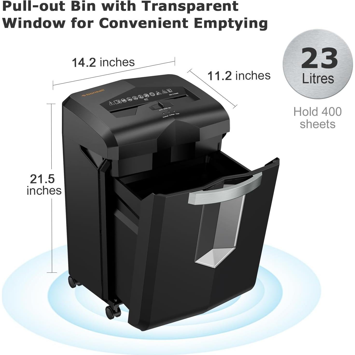 Destructora de papel Bonsaii C149-C, corte cruzado 18 hojas