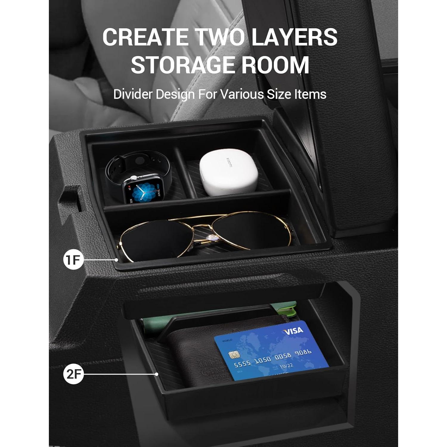 Organizador de Consola Central Ecarzo 3PCS para Toyota Tacoma 2024-2025