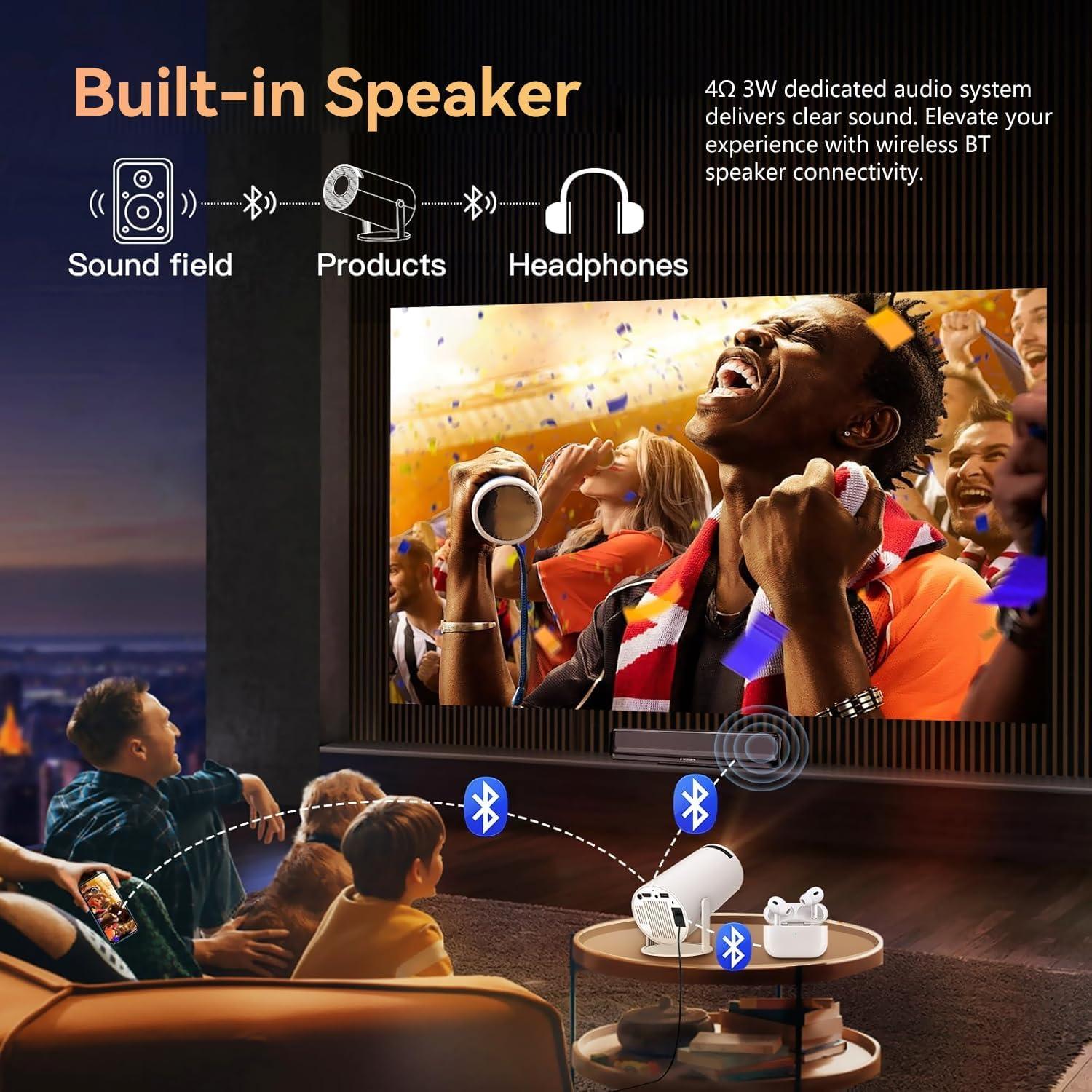 Mini Proyector LONAISCI 1080P Portátil WiFi 6 Bluetooth 5.2