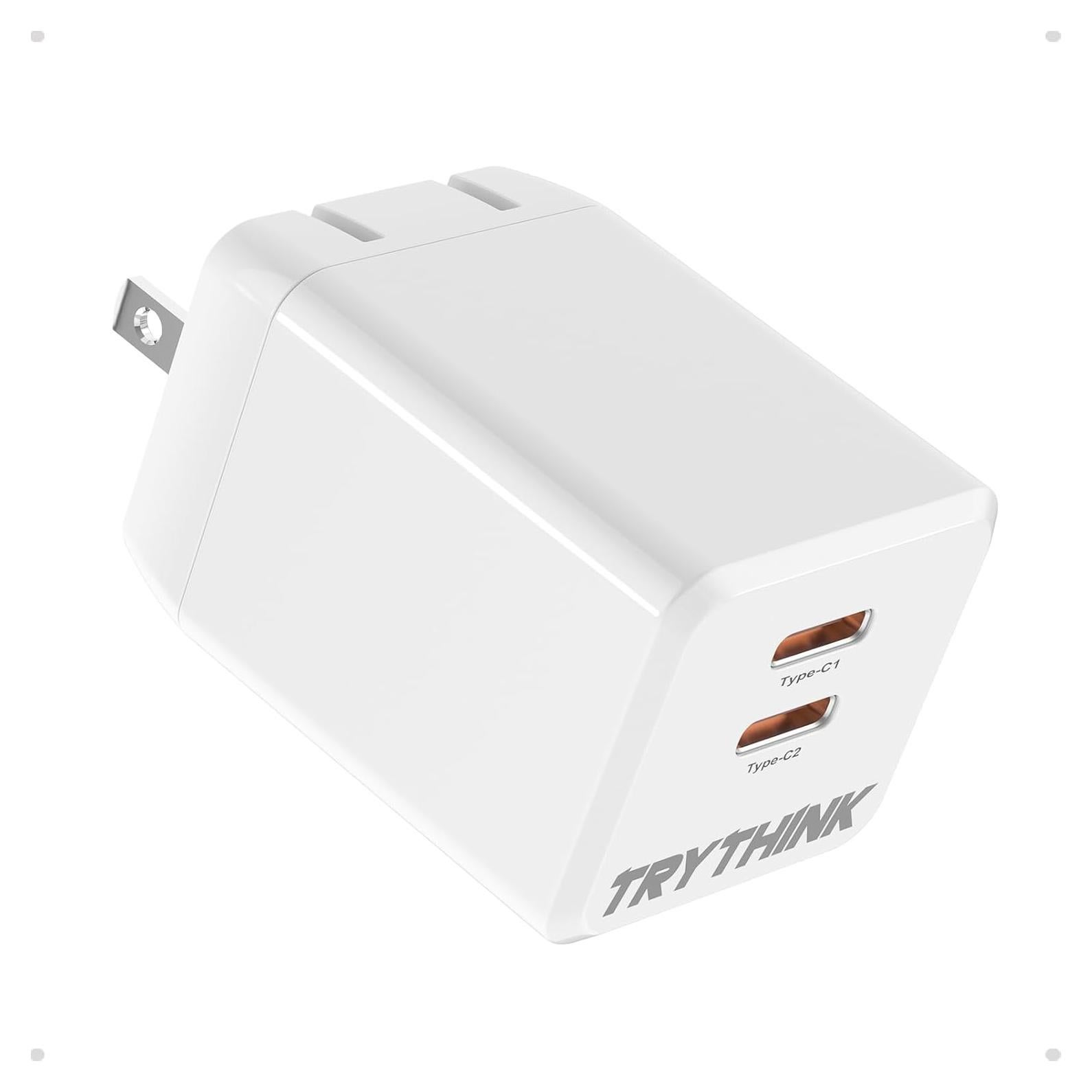 Cargador USB C 35W GaN TRYTHINK Doble Puerto Rápido