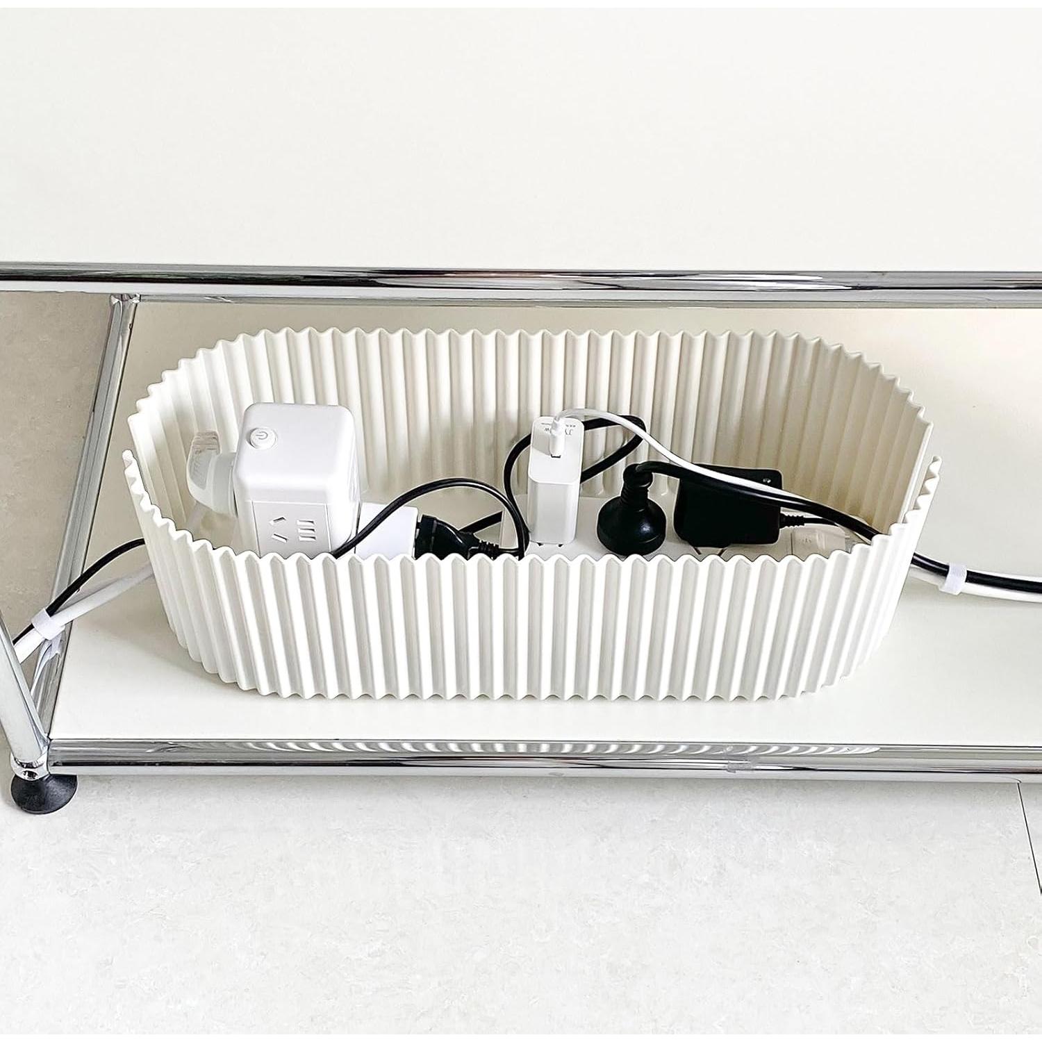 Paquete de 2 Cajas Organizadoras de Cables NINEWEEN Grande