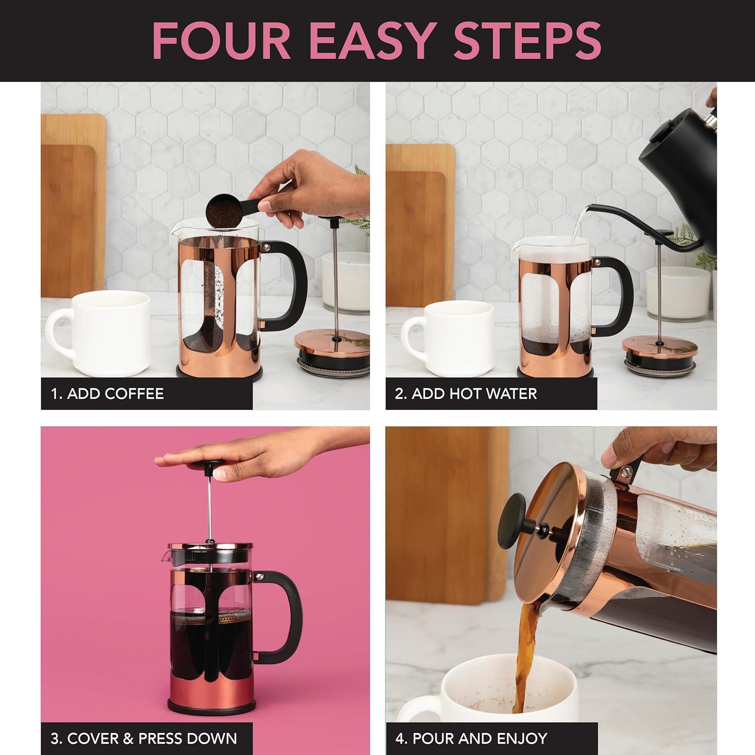 Cafetera Prensa Francesa Farberware 8 Tazas Acero Inoxidable