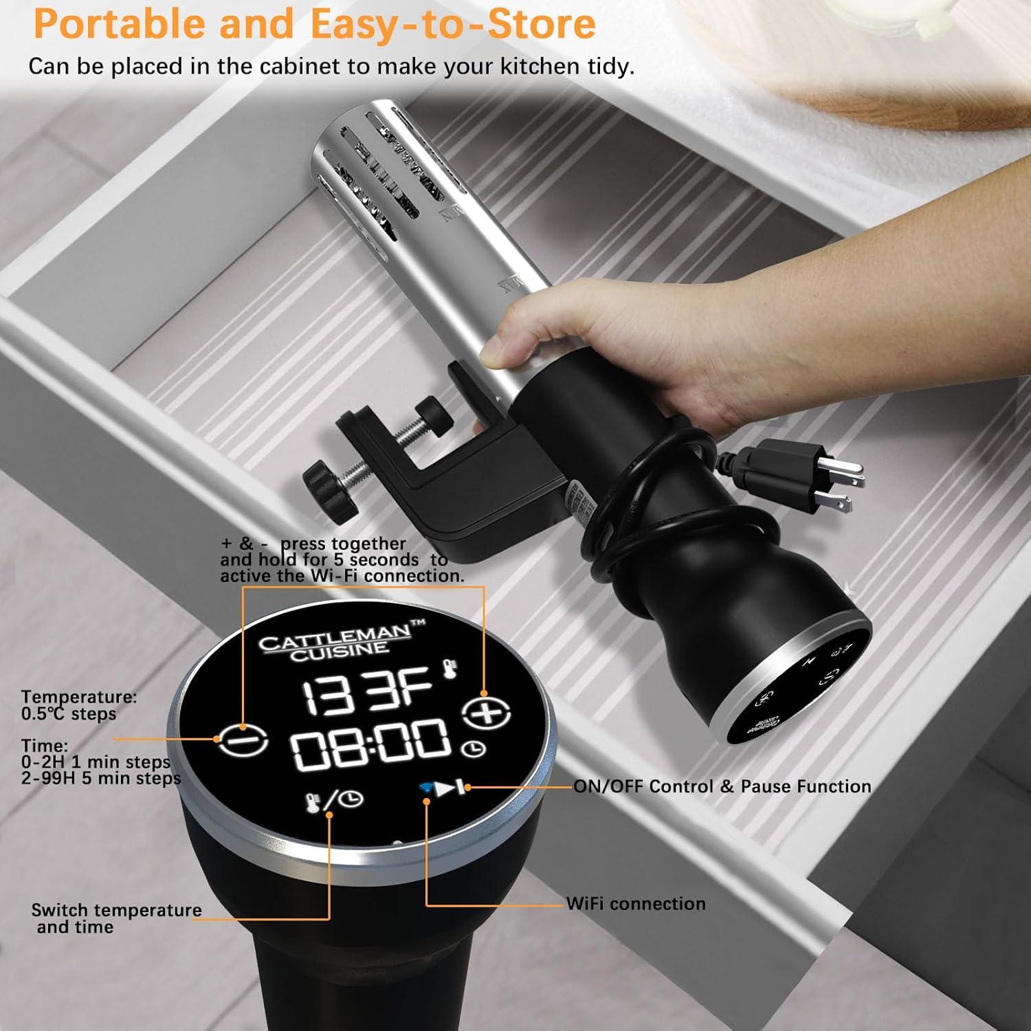 Cocinero Sous Vide Wi-Fi Cattleman Cuisine 1000W 16L