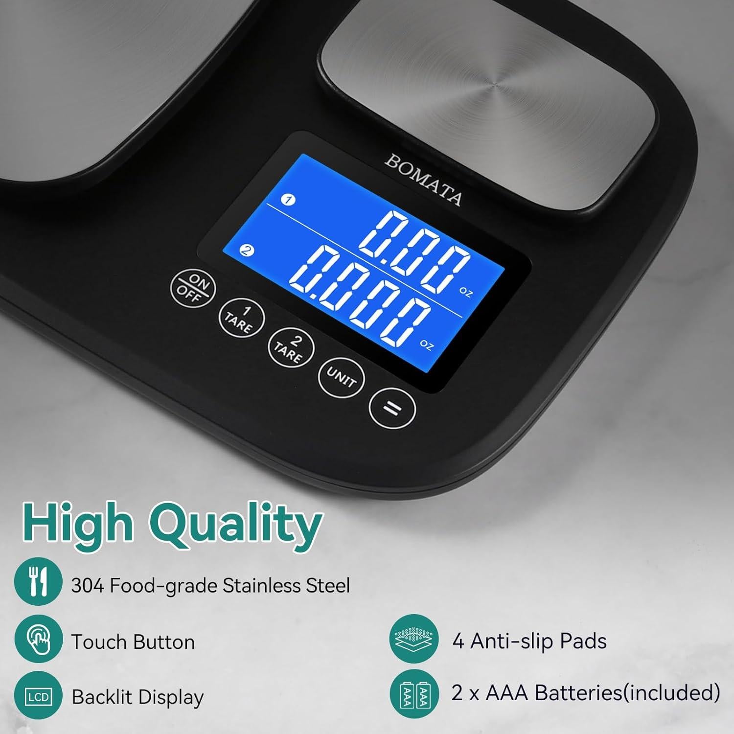 Balanza de Cocina Digital BOMATA Doble Plataforma 15kg