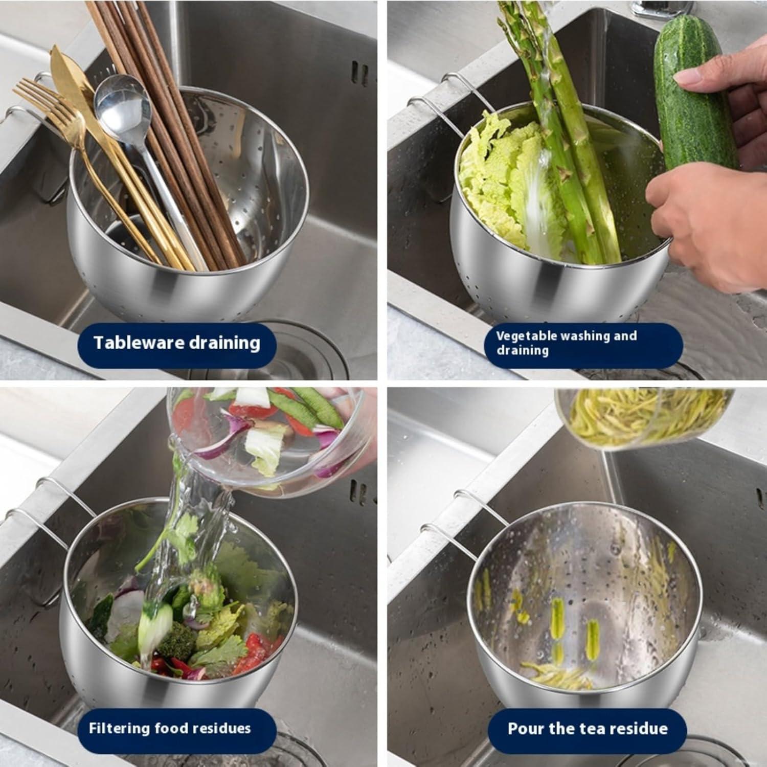 Colador Colgante Acero Inoxidable Jihocrex 21x10 cm Multifuncional