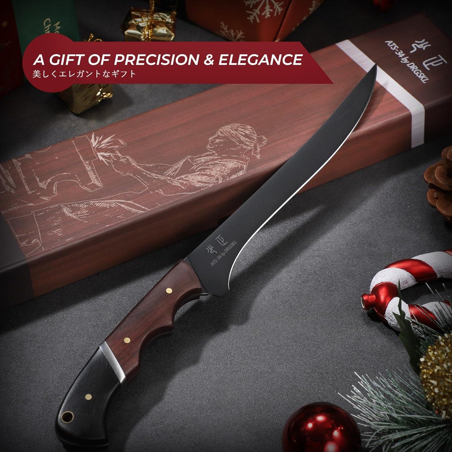 Cuchillo de Deshuesar DRGSKL 17.78 cm Acero ATS-34 Negro